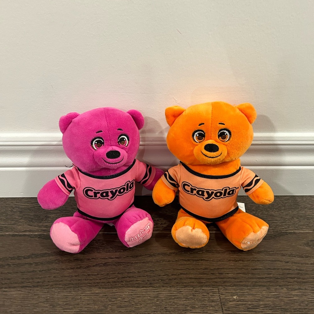 Crayola Pink and Orange Stuffed Bears